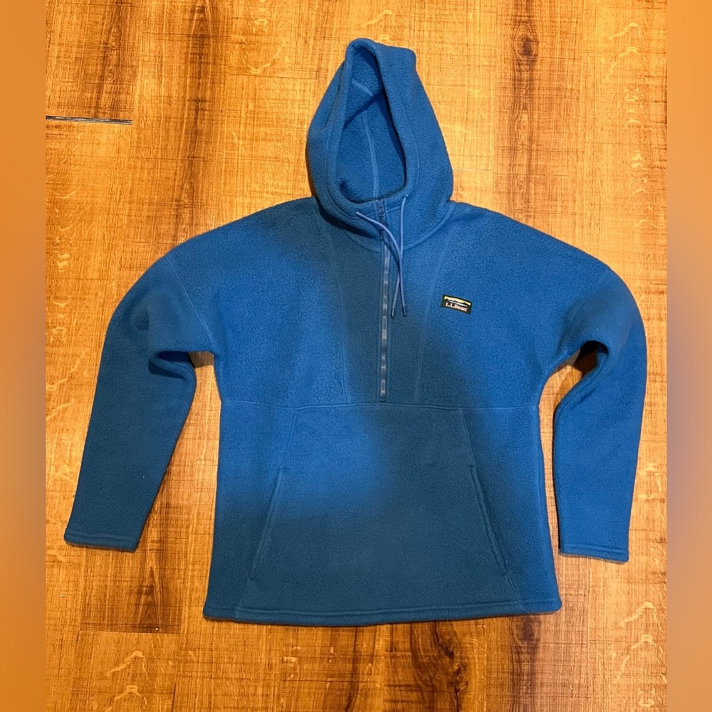 NWOT L.L. Bean Teal Fleece Pullover - Picture 2 of 3